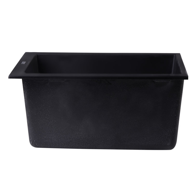 Black Granite Composite Undermount Single Bowl Kitchen Sink