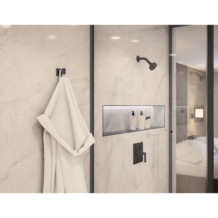 Matte Black Metal Wall-Mounted Duro Robe Hook