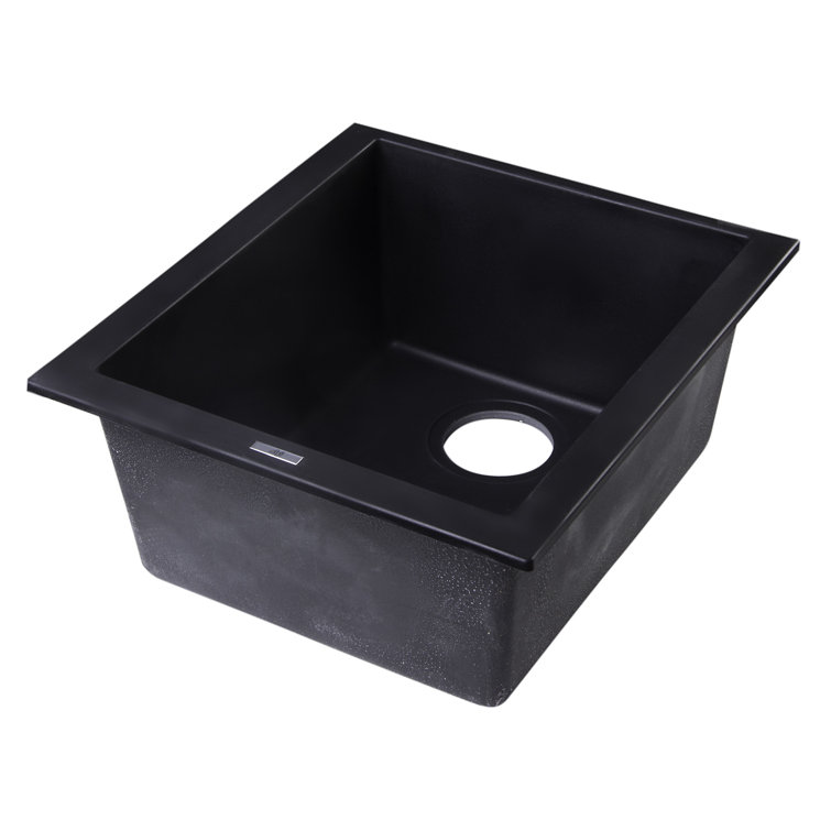 Black Granite Composite Undermount Single Bowl Kitchen Sink