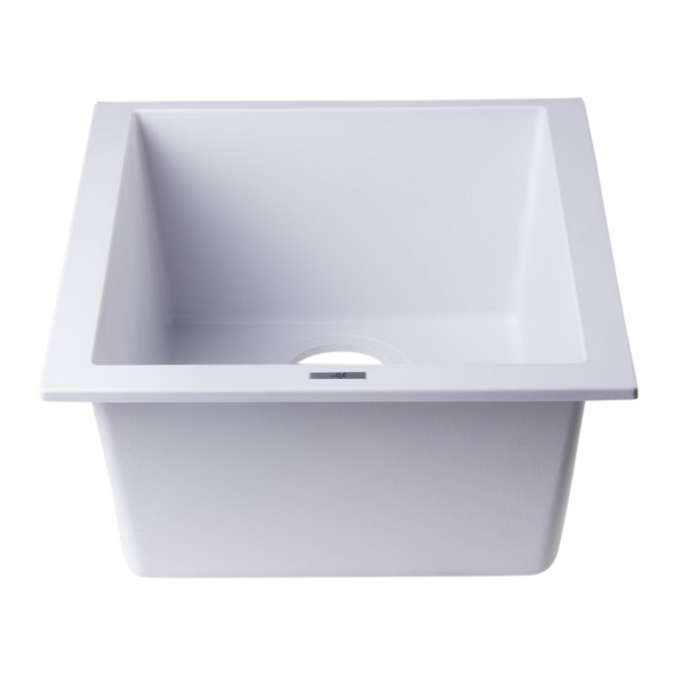 17" White Granite Composite Undermount Kitchen Sink
