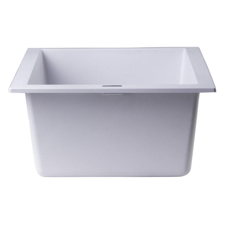 17" White Granite Composite Undermount Kitchen Sink