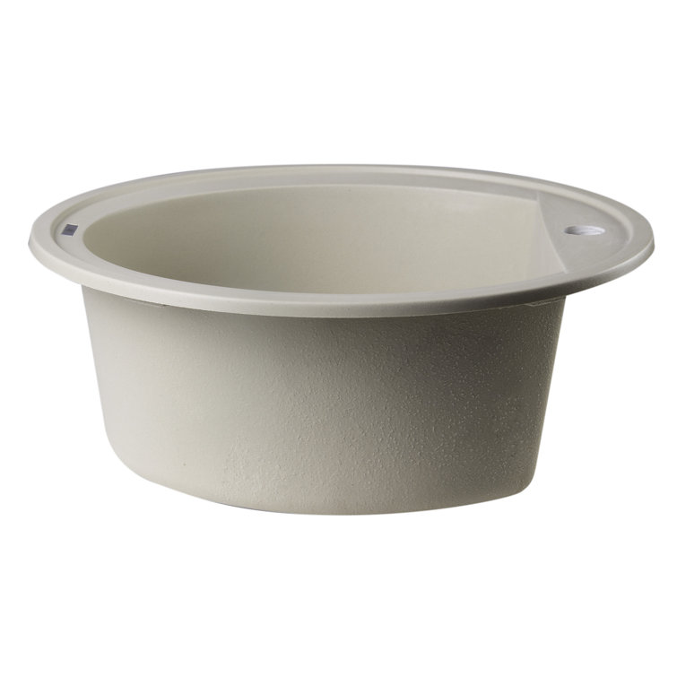 Biscuit Round Granite Composite Farmhouse Kitchen Sink