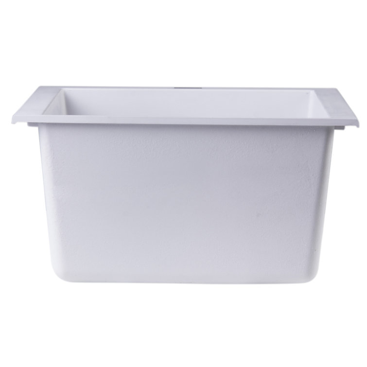 17" White Granite Composite Undermount Kitchen Sink