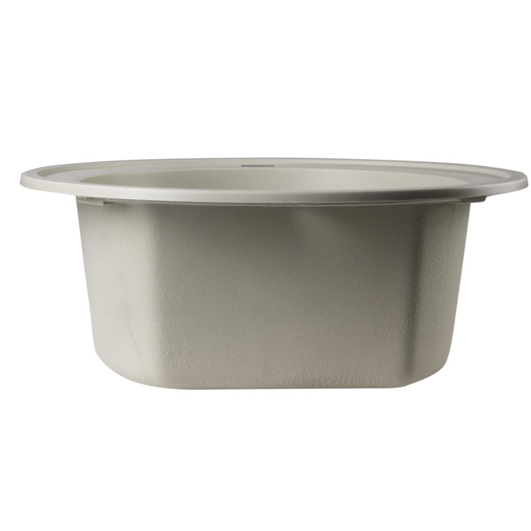 Biscuit Round Granite Composite Farmhouse Kitchen Sink