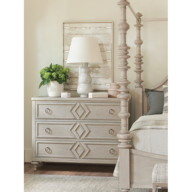 Malibu Transitional 3-Drawer Beige Dresser with Soft Close