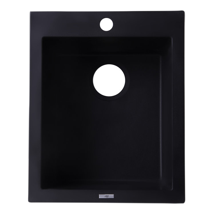 Black Granite Composite Drop-In Kitchen Sink