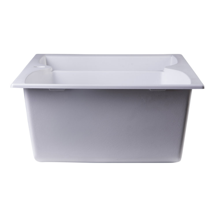31.13'' White Granite Double Bowl Drop-In Kitchen Sink
