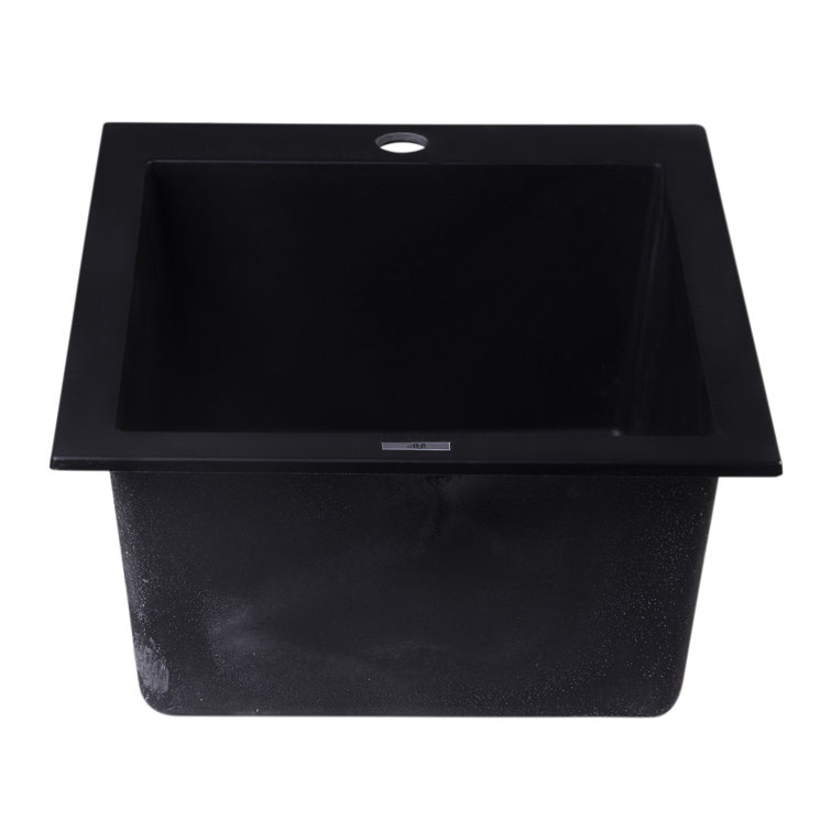 Black Granite Composite Drop-In Kitchen Sink