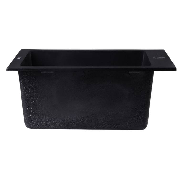 Black Granite Composite Drop-In Kitchen Sink