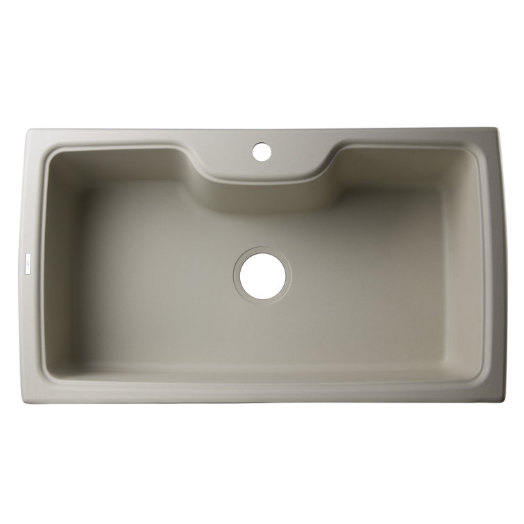 34.63'' Biscuit Granite Drop-In Single Bowl Kitchen Sink