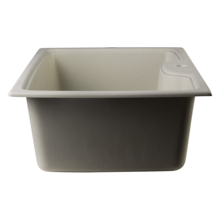 34.63'' Biscuit Granite Drop-In Single Bowl Kitchen Sink