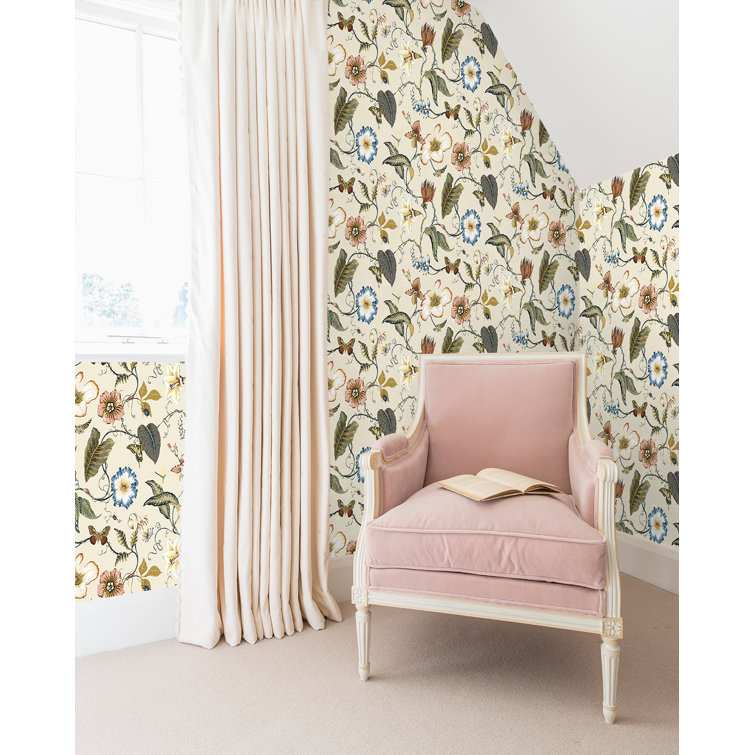 Alabaster Floral Peel and Stick Vinyl Wallpaper Roll