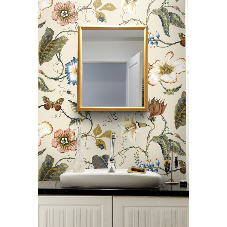 Alabaster Floral Peel and Stick Vinyl Wallpaper Roll