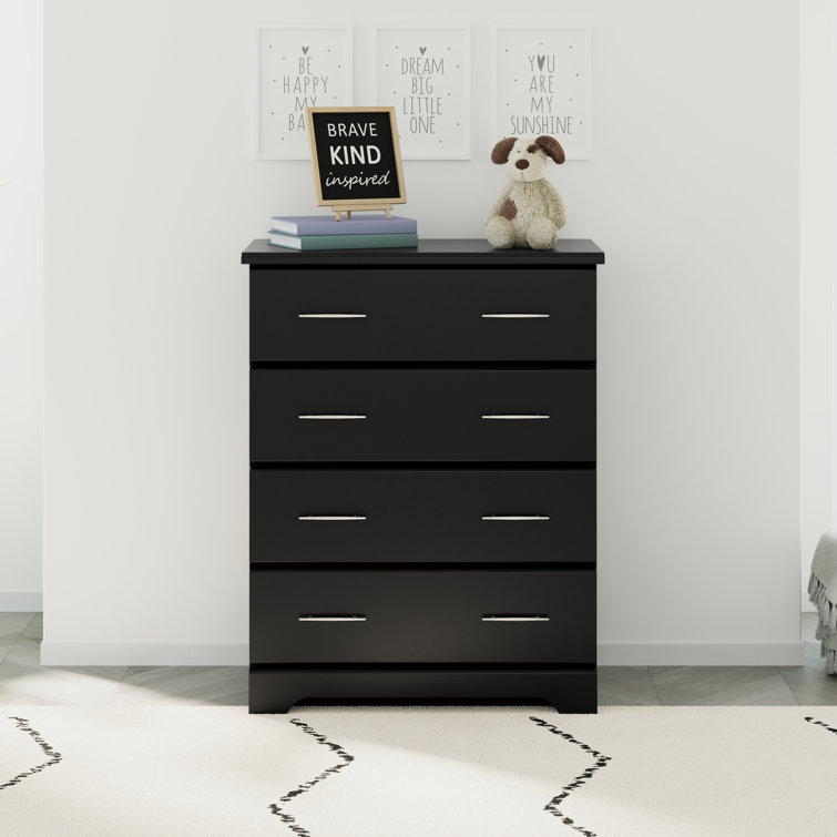 Brookside Modern Black 4-Drawer Nursery Dresser - GREENGUARD Certified