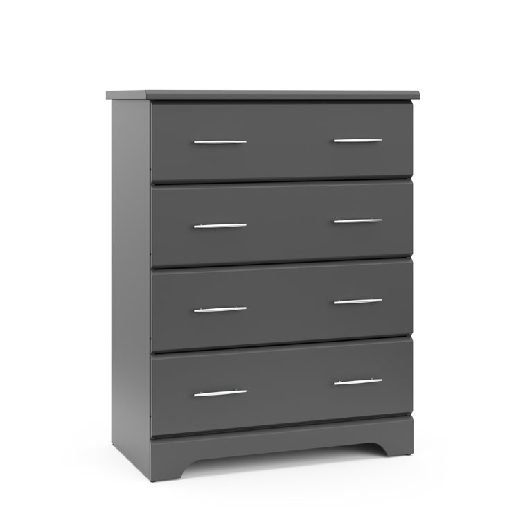 Gray GREENGUARD Certified 4-Drawer Nursery Dresser