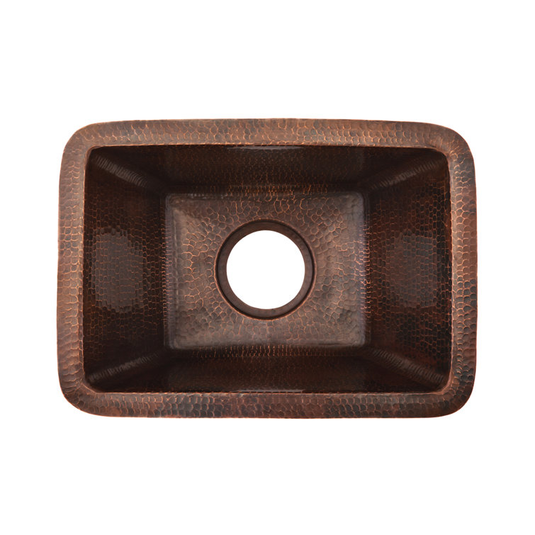 17" Rectangular Oil-Rubbed Bronze Copper Prep Sink