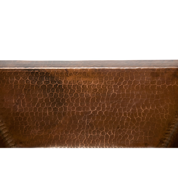 17'' Hammered Copper Square Bar/Prep Sink