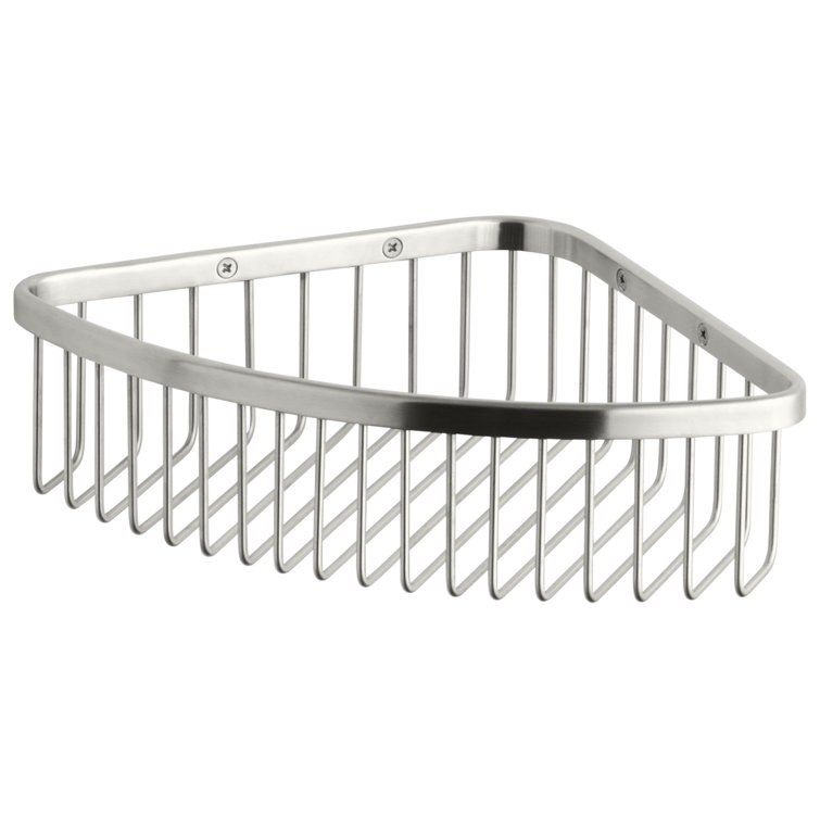 Large Brushed Stainless Steel Wall Mount Shower Basket
