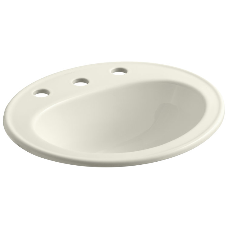 Pennington Biscuit Ceramic Oval Drop-In Bathroom Sink