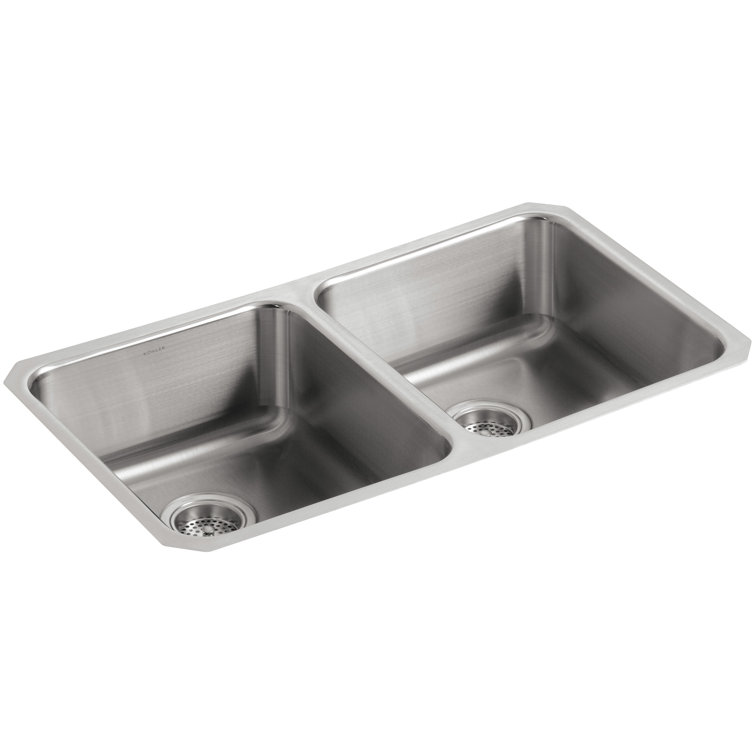 Stainless Steel 31.5" Double Bowl Undermount Kitchen Sink