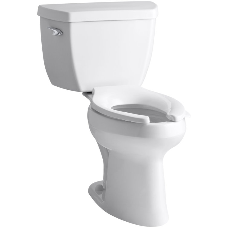 White Elongated High Efficiency Two-Piece Toilet with Pressure Assist