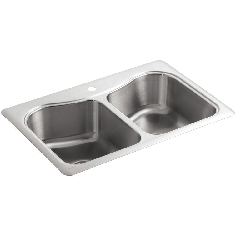 Stainless Steel Double Bowl Drop-In Kitchen Sink