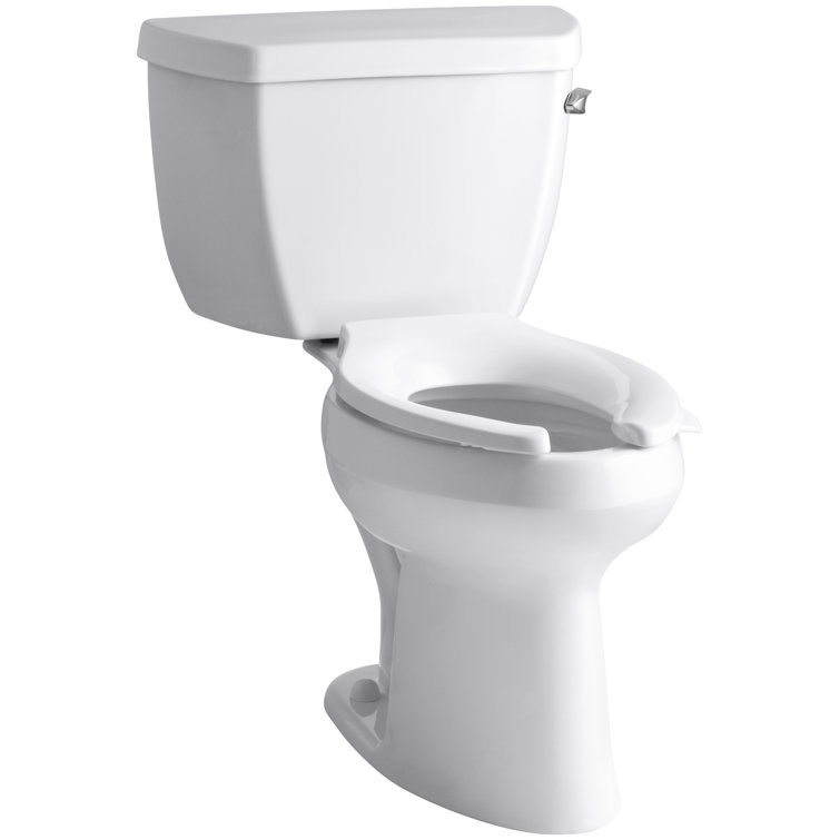 White Elongated High Efficiency Two-Piece Toilet with Pressure Assist