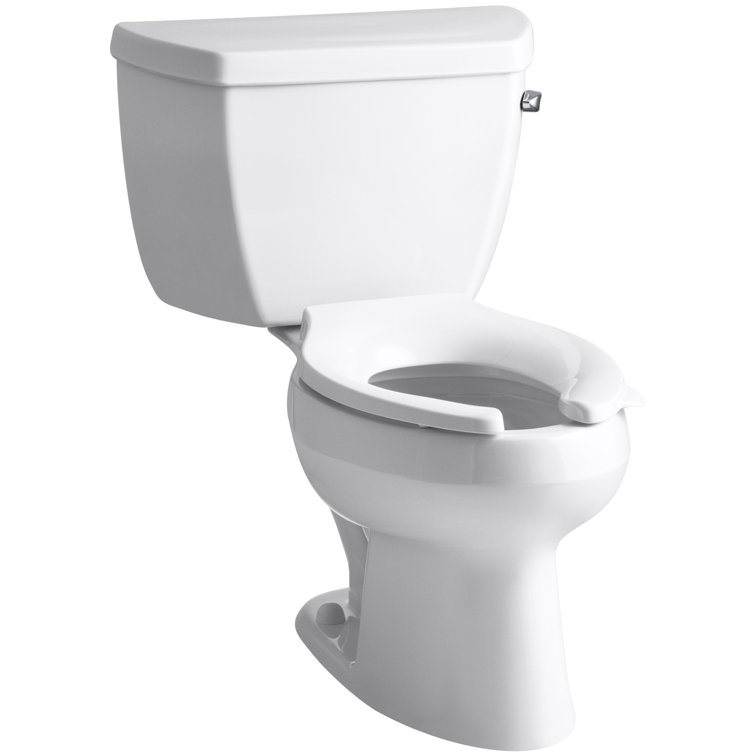 Wellworth High-Efficiency Elongated Two-Piece Toilet in White with Pressure Assist