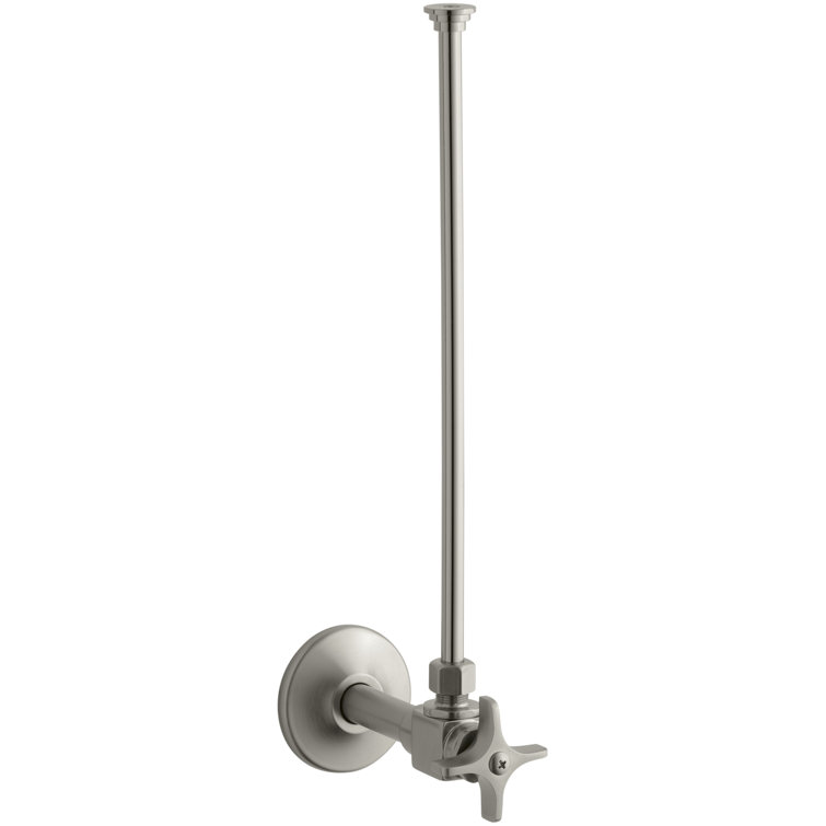 Vibrant Brushed Nickel Angle Supply with Four-Arm Handle Stop