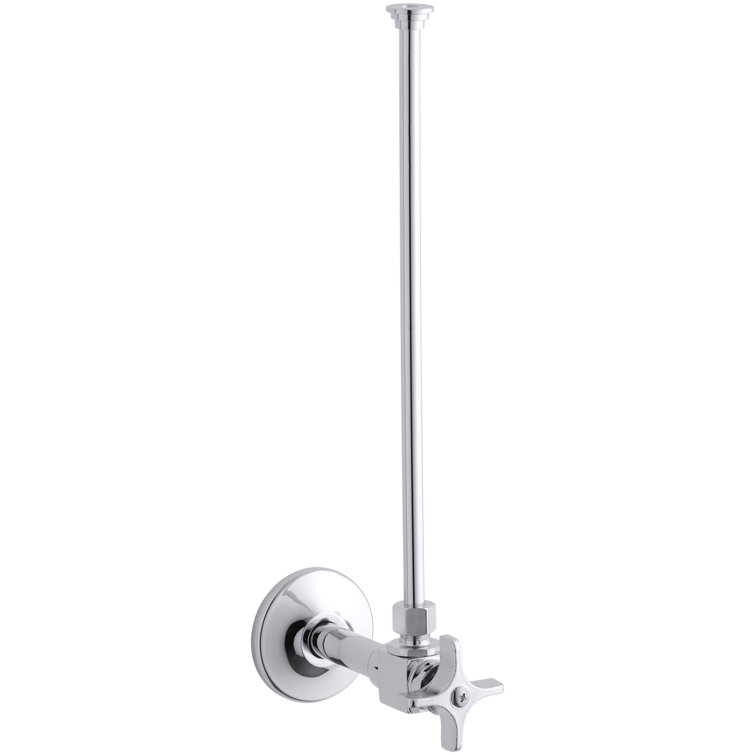 Polished Chrome Angle Supply Valve with Vertical Tube