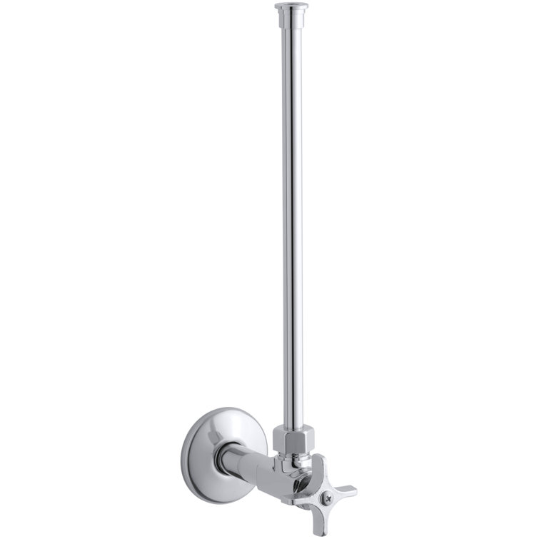 Polished Chrome Brass Angle Supply with Cross Handle