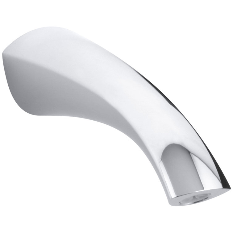 Universal Fit Chrome Wall-Mounted Bath Spout - Polished Stainless Steel