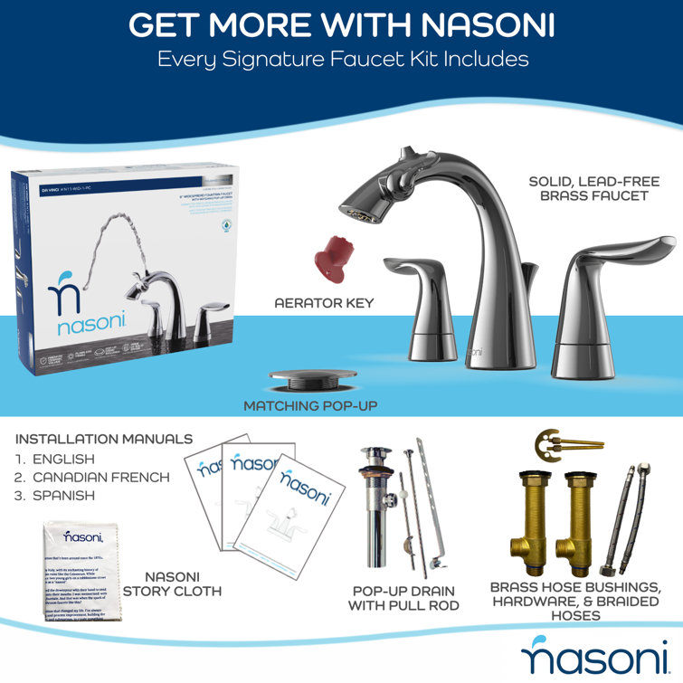 Gloss Black Nickel Widespread Fountain Bathroom Faucet
