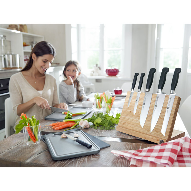 Bamboo Magnetic Knife Block with Angled Design