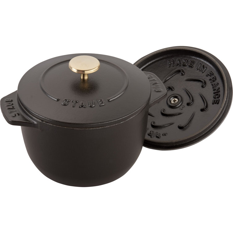 Charming Petite Matte Black Cast Iron French Oven