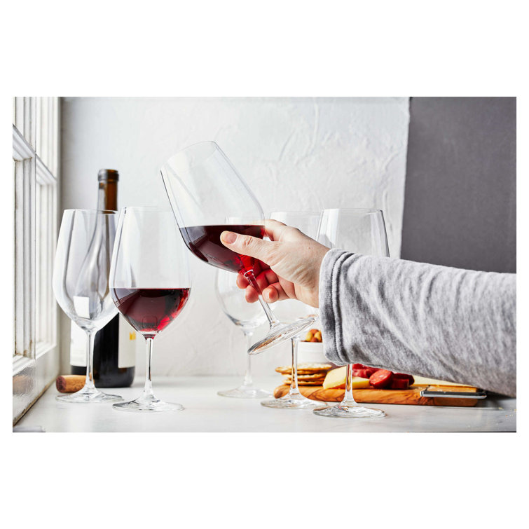 Set of 6 Clear Crystal Bordeaux Grand Wine Glasses
