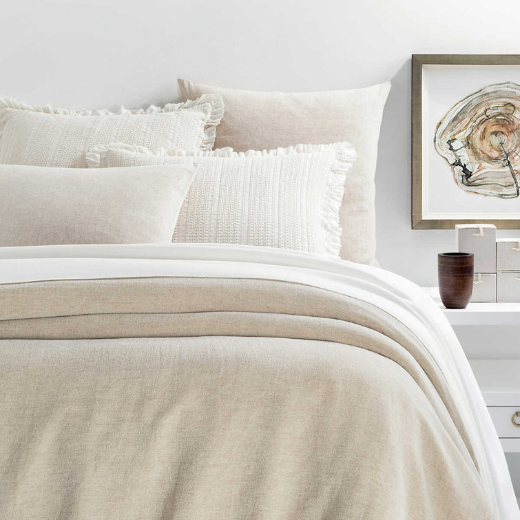 Natural Linen Chenille Twin Duvet Cover
