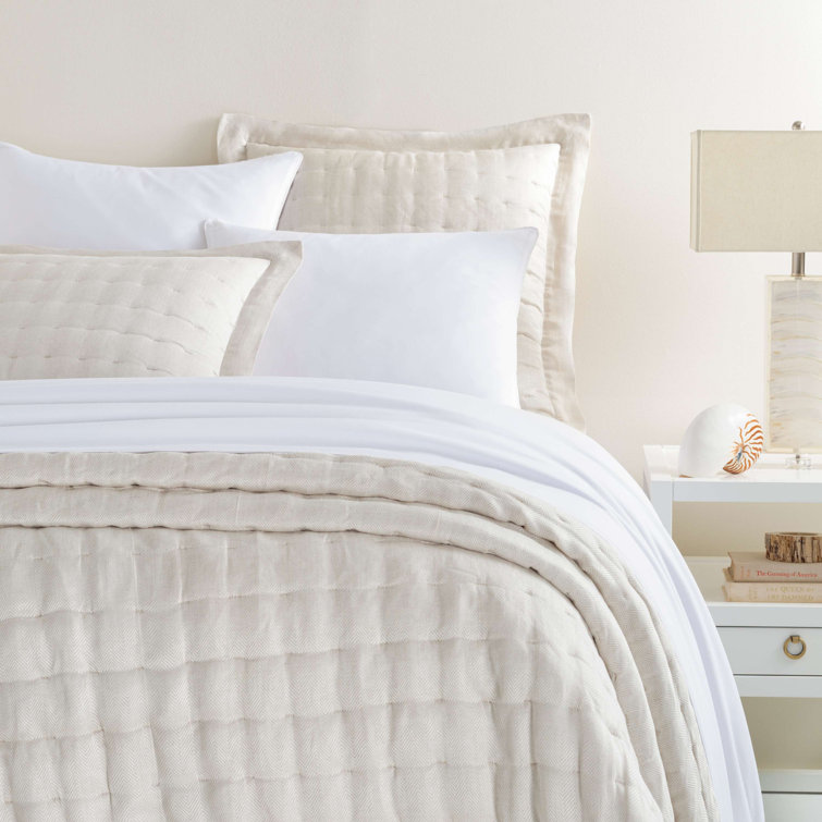 Reversible Natural Cotton Full Quilt Set with Polyester Fill