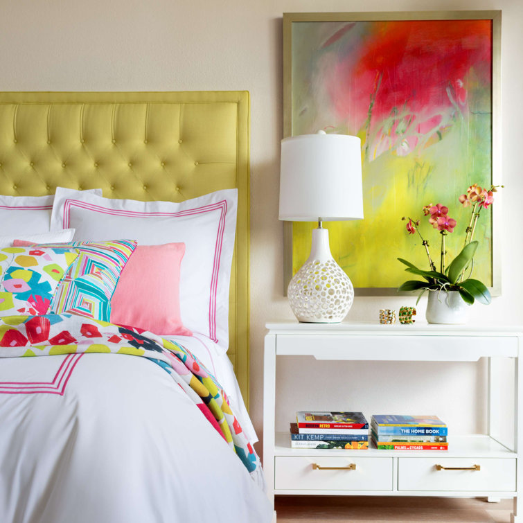 King Size Fuchsia Cotton Duvet Cover with Button Closure