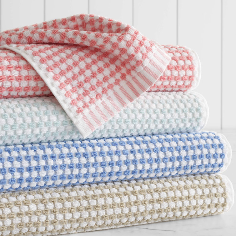 Organic Turkish Cotton Blue and White Bath Towel Set