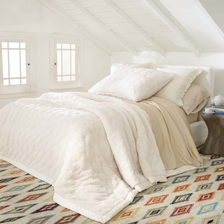 Ivory King-Size Reversible Marshmallow Comforter Set