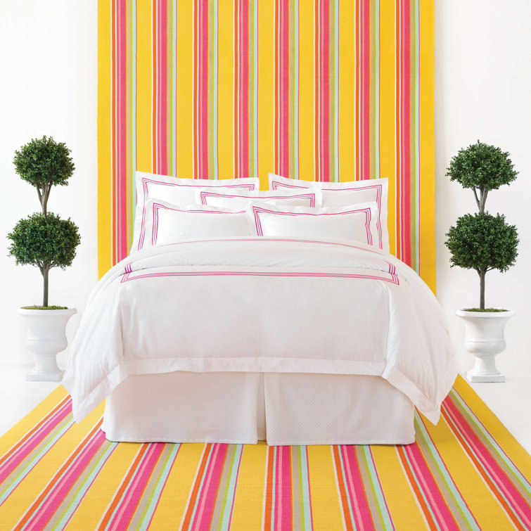 King Size Fuchsia Cotton Duvet Cover with Button Closure