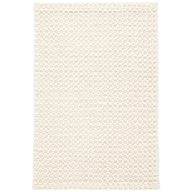 Ivory Handwoven Wool and Cotton 6' x 9' Rug