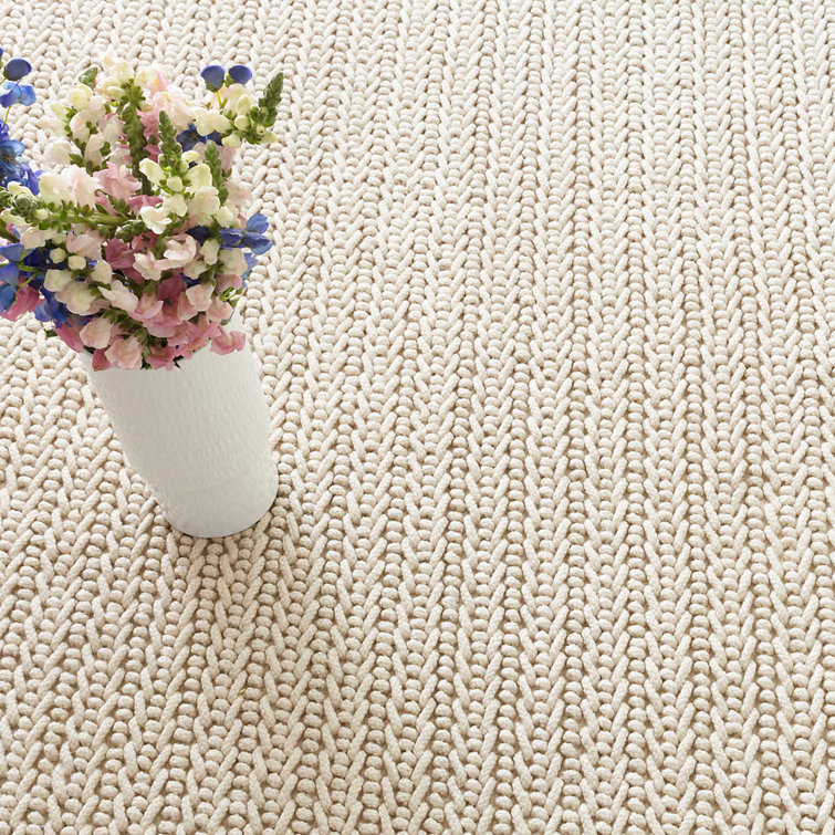 Ivory 2' x 3' Handmade Reversible Performance Rug