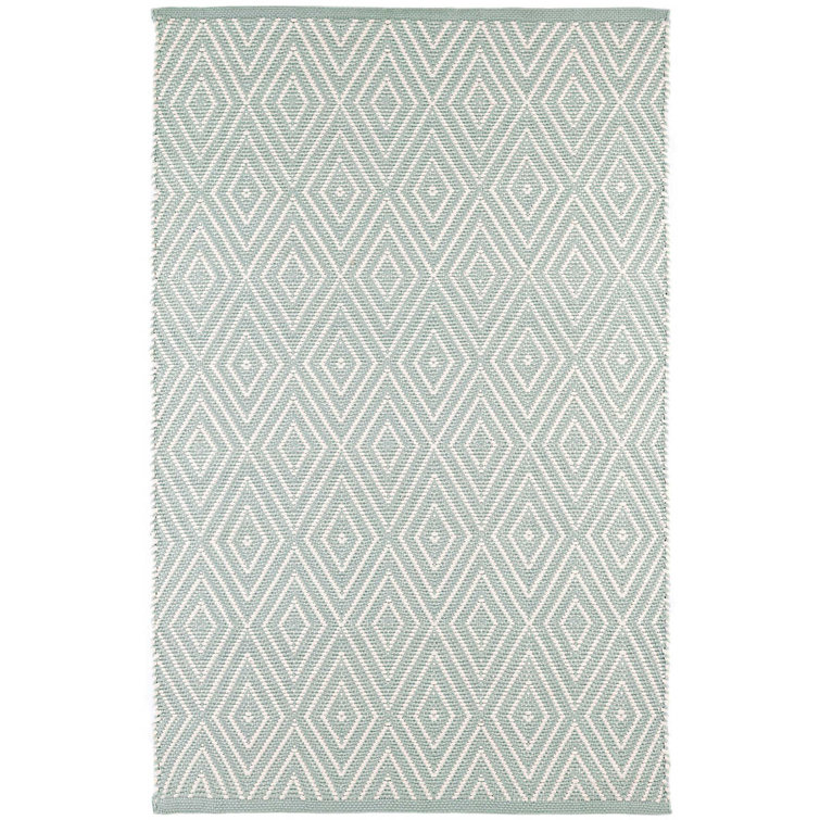 Aria Light Blue/Ivory Geometric Indoor/Outdoor Area Rug 4' x 6'