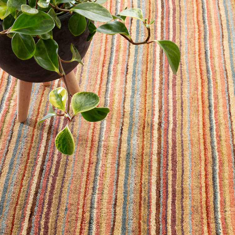 Brindle Stripe Spice Handmade Wool-Blend 2'x3' Area Rug