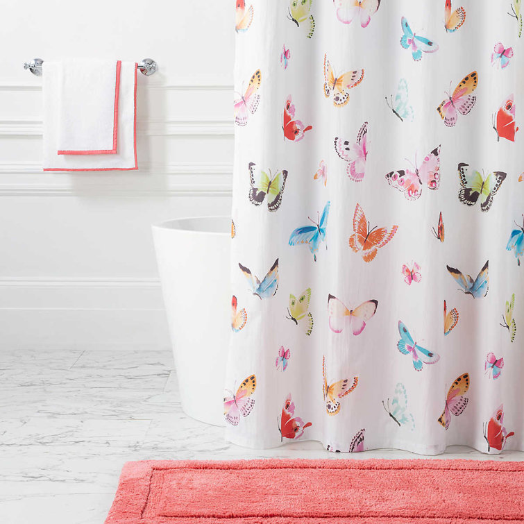 Luxury White/Coral Cotton-Polyester Blend Washcloth
