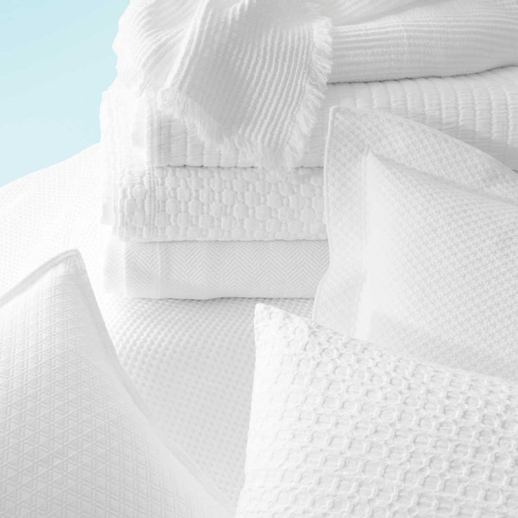 Hoyt White Cotton King Size Woven Throw Blanket