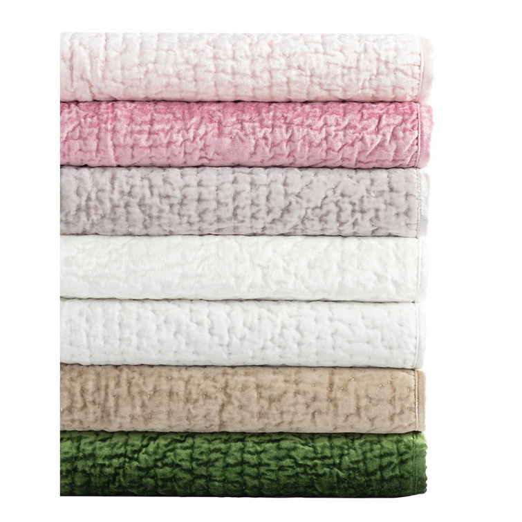 Slipper Pink Velvet Quilted Standard Sham