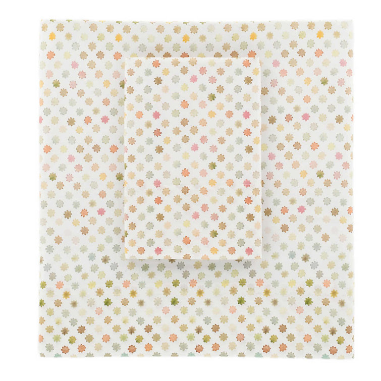 Standard Soft-White Cotton Pillowcases with Multicolor Dots